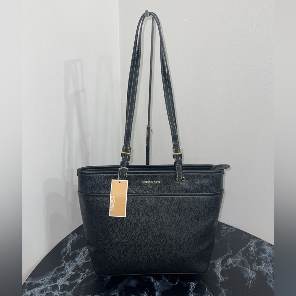 MICHAEL Michael Kors Winston Large Leather Zip-Top Tote Black Bag AUTHENTIC NEW